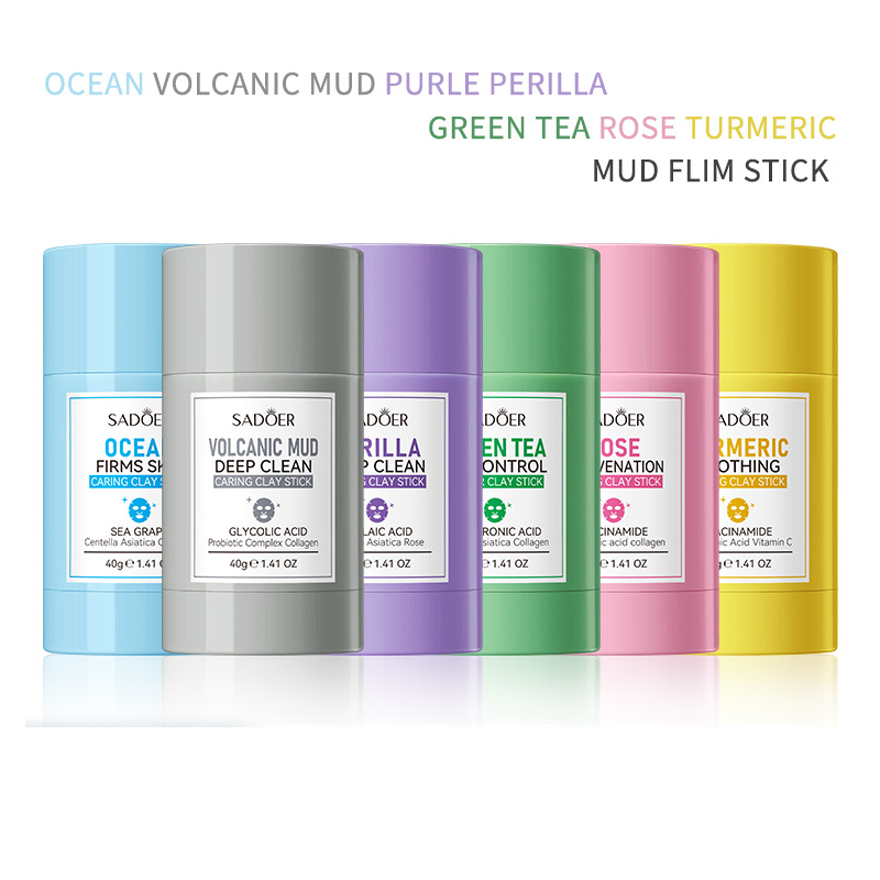 Green Tea Cleansing Clay Mask - SADOER Grüntee- & Rosen-Tonerdichtmaske, Tiefenreinigende Gesichtsmaske,