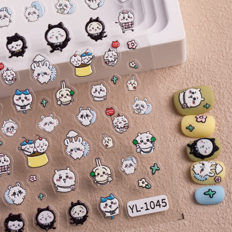 Cartoon Kawaii Nagelaufkleber  – Nail Art Bewertung und Preis