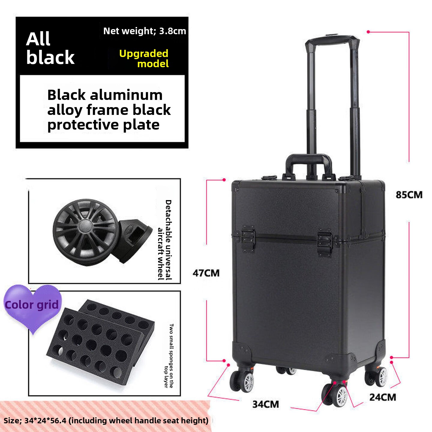 Rollender Make-up-Koffer, absc – Makeup Bewertung und Preis
