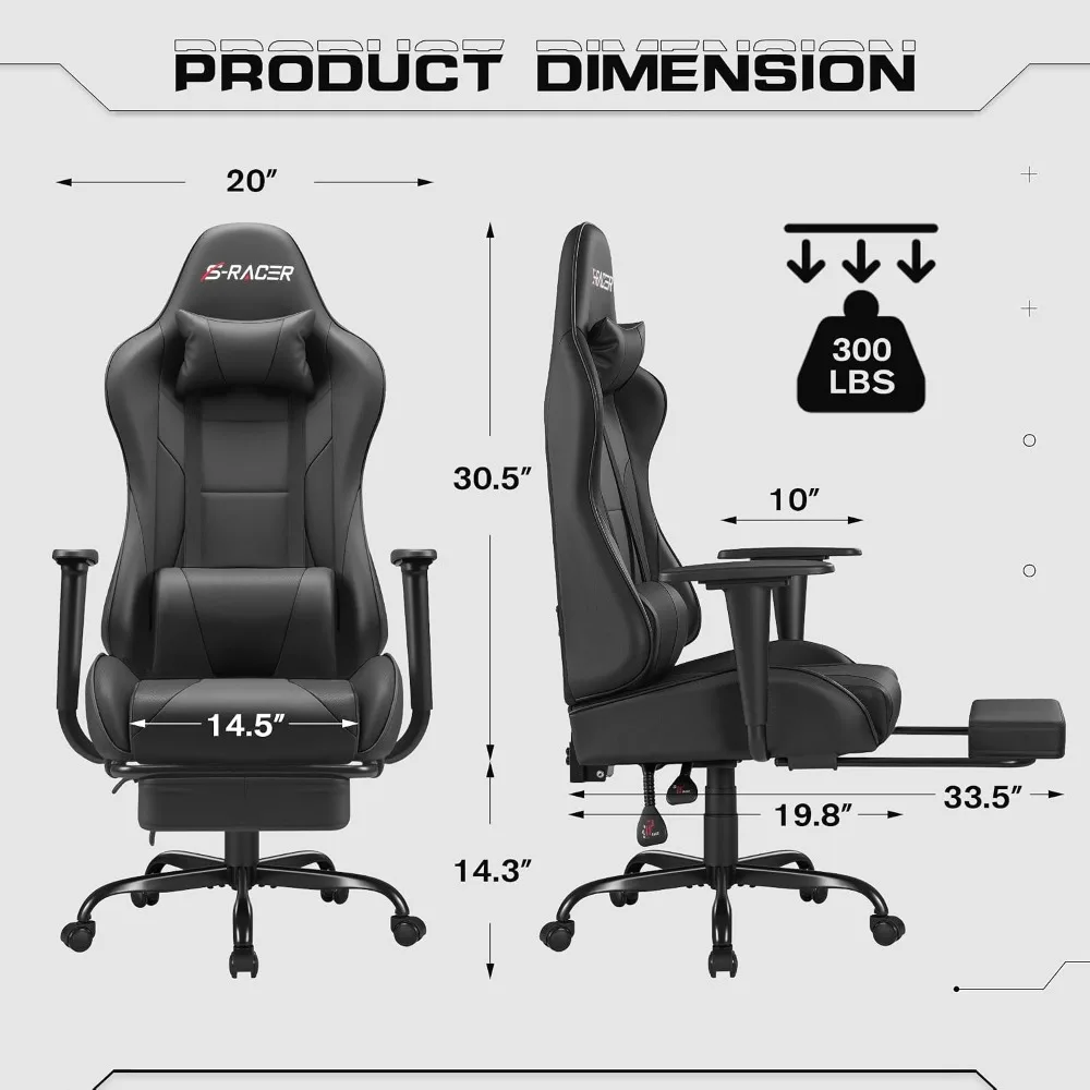 Gaming-Stuhl mit Fußstütze, Ma – Massage Bewertung und Preis