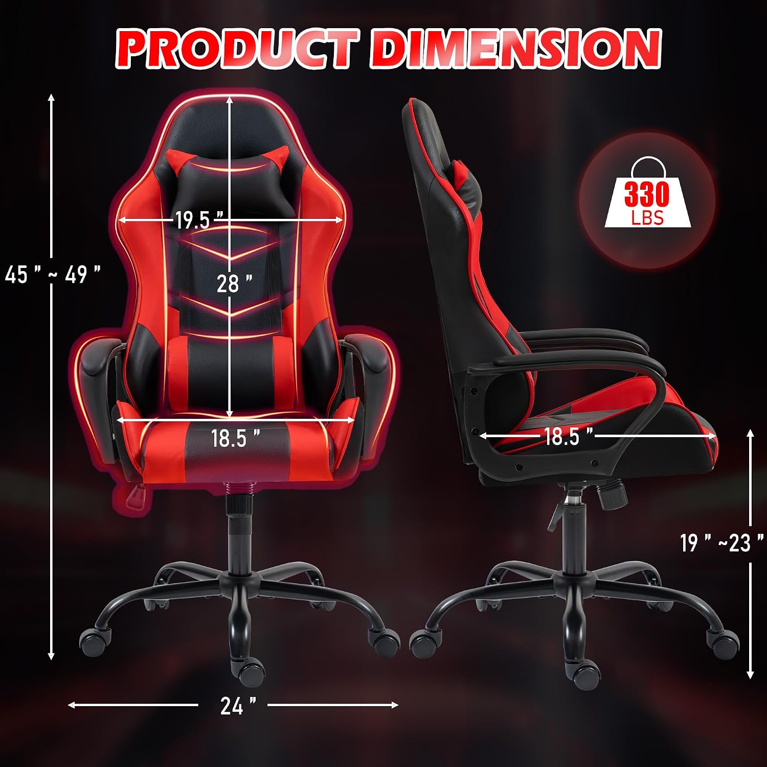 Roter Ergonomischer Gaming-Stu – Massage Bewertung und Preis